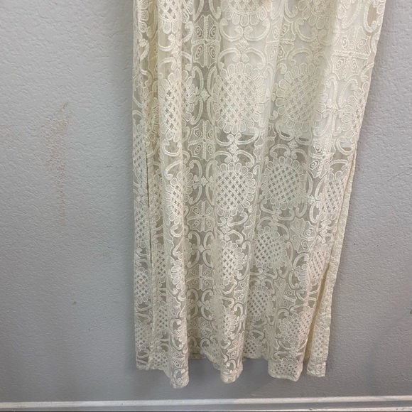 Anthropologie Lilka Bellflower Lace Maxi Dress Ivory XS - Picture 10 of 13